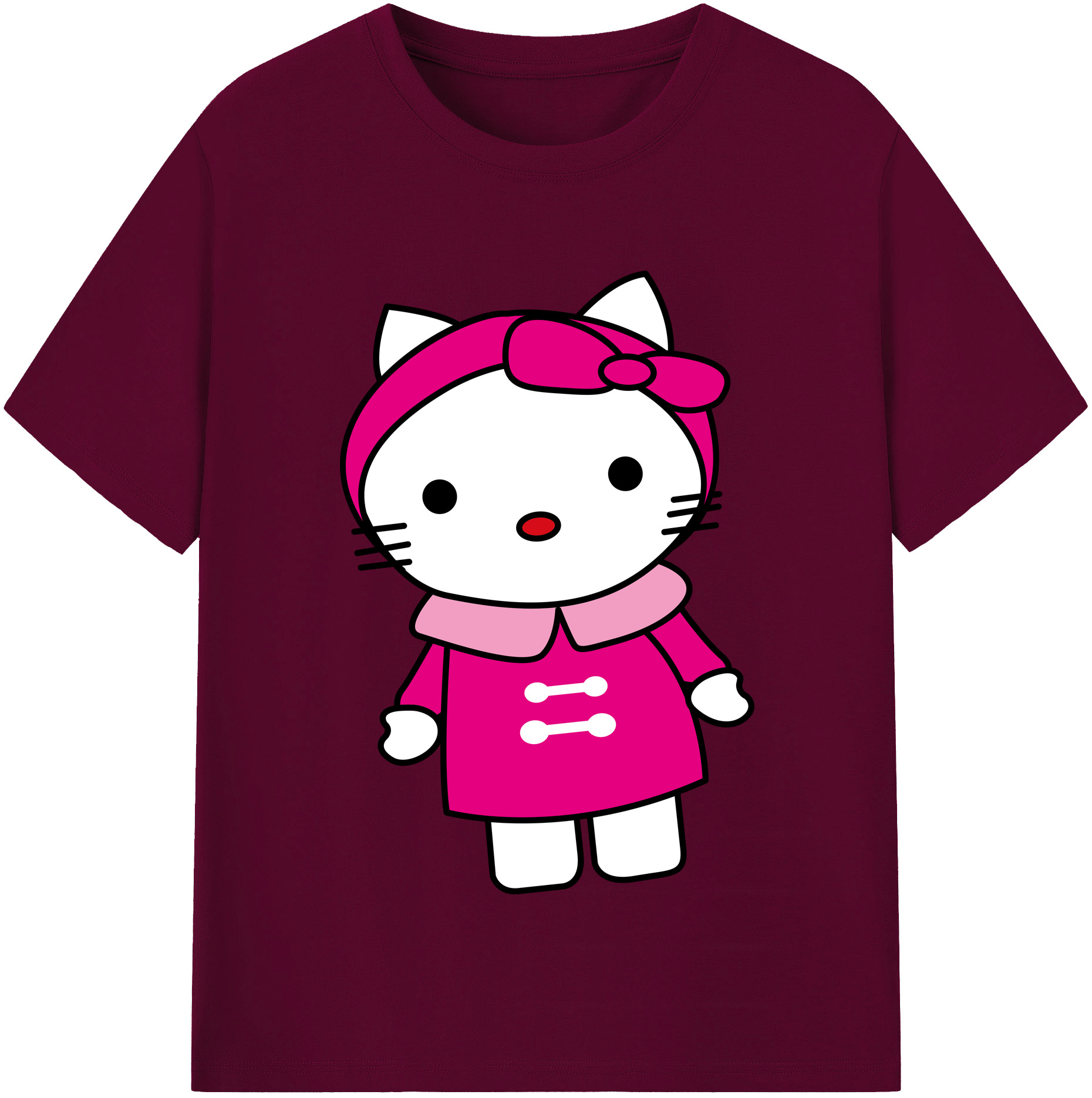 （画像用） Hello Kitty ハローキティ レディースカジュアルプリントTシャツ（綿100％）